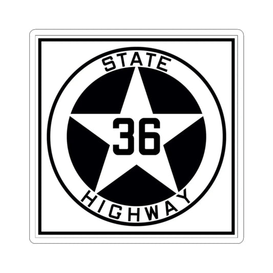 Texas 36 1917 (Texas) (Road Sign) STICKER Vinyl Kiss-Cut Decal 2 Inch White - The Sticker Space