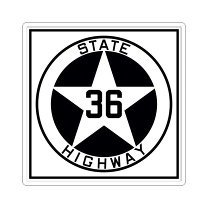 Texas 36 1917 (Texas) (Road Sign) STICKER Vinyl Kiss-Cut Decal 4 Inch White - The Sticker Space