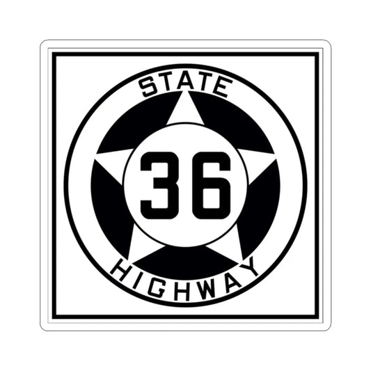 Texas 36 1935 (Texas) (Road Sign) STICKER Vinyl Kiss-Cut Decal 2 Inch White - The Sticker Space