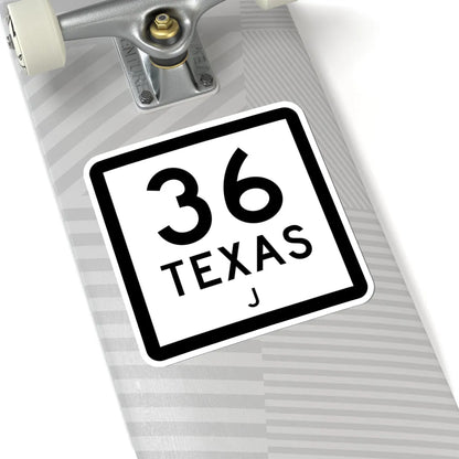 Texas 36-J (Texas) (Road Sign) STICKER Vinyl Kiss-Cut Decal - The Sticker Space