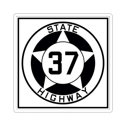 Texas 37 1935 (Texas) (Road Sign) STICKER Vinyl Kiss-Cut Decal 2 Inch White - The Sticker Space