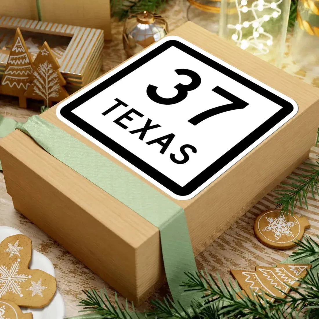 Texas 37 (Texas) (Road Sign) STICKER Vinyl Kiss-Cut Decal - The Sticker Space