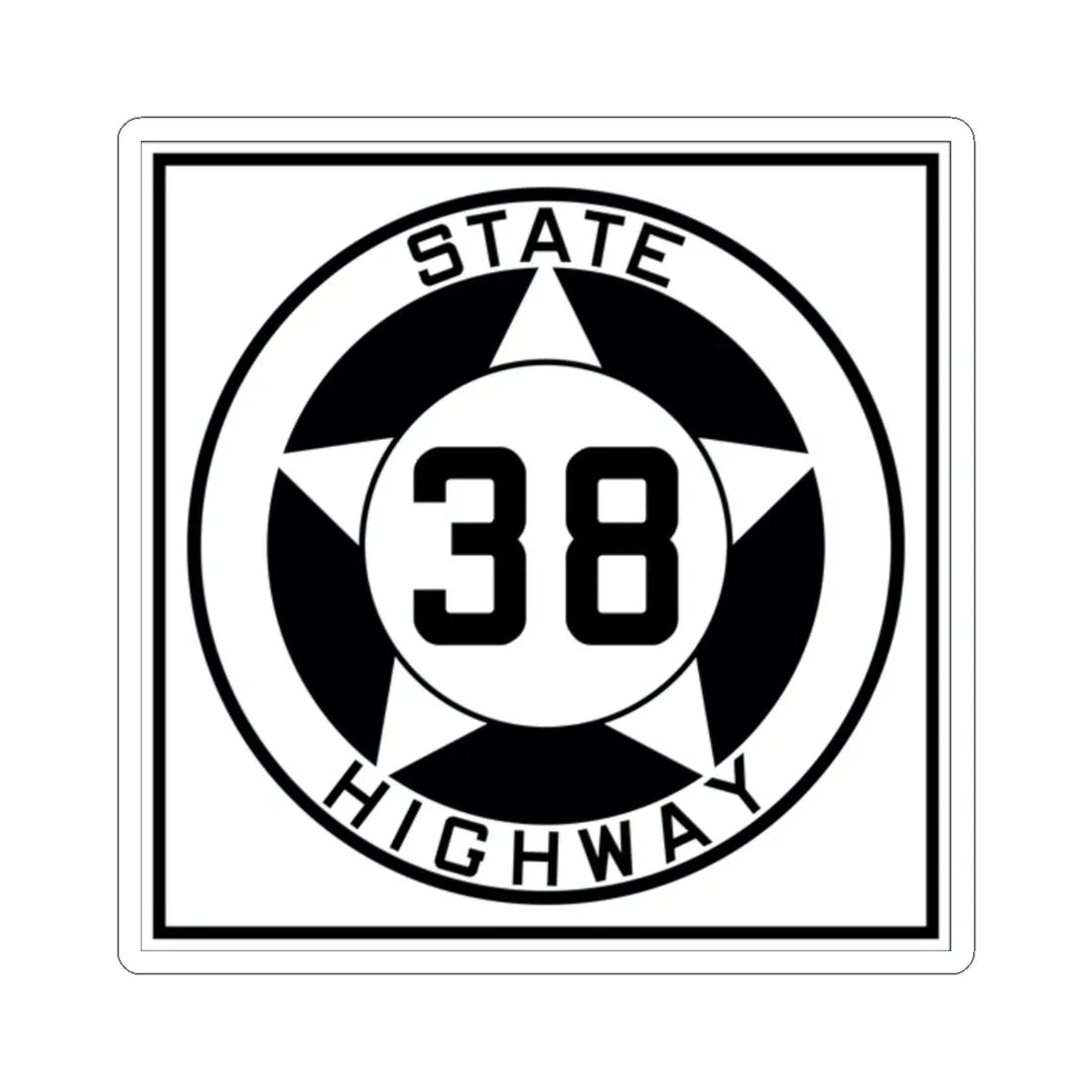 Texas 38 1935 (Texas) (Road Sign) STICKER Vinyl Kiss-Cut Decal 2 Inch White - The Sticker Space