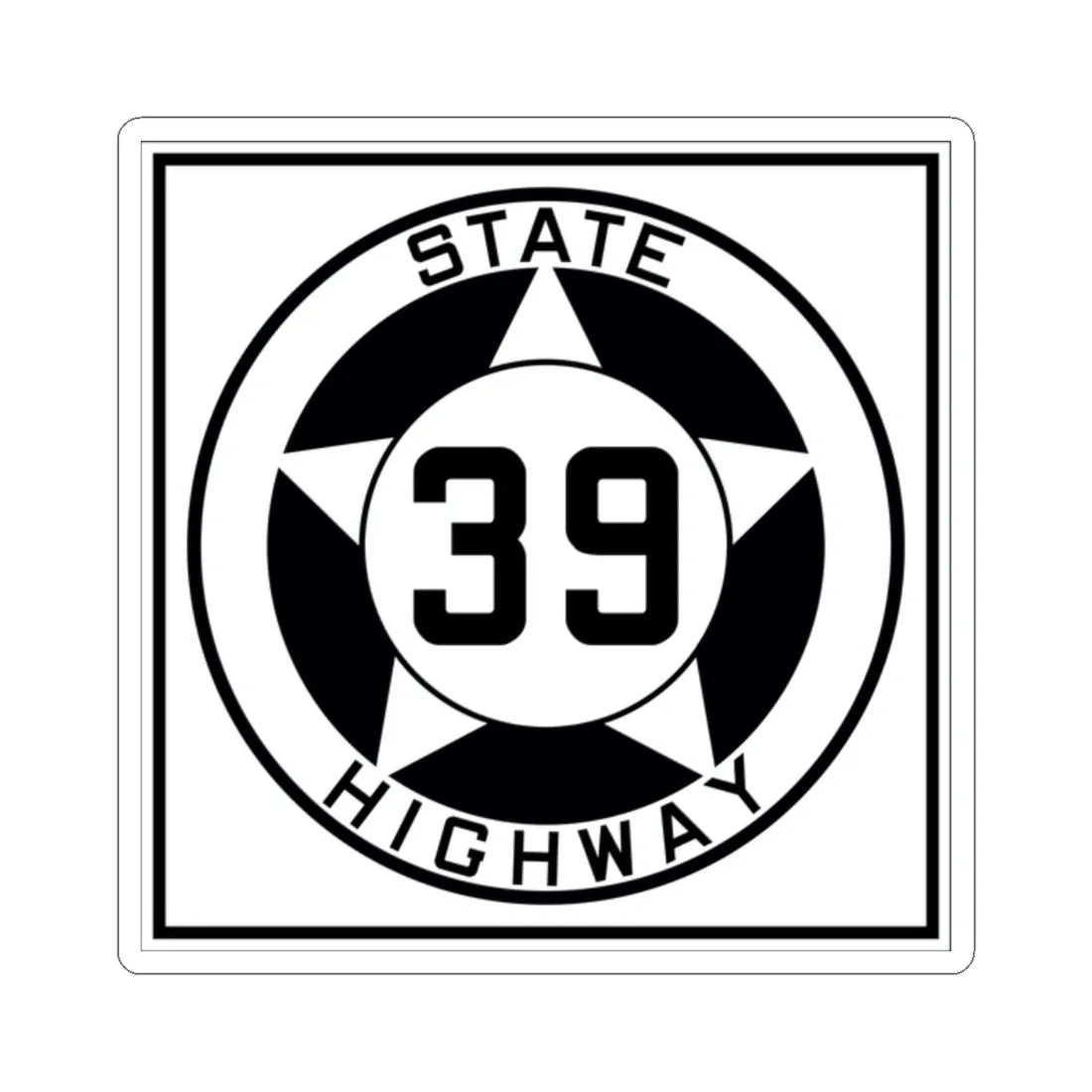 Texas 39 1935 (Texas) (Road Sign) STICKER Vinyl Kiss-Cut Decal 2 Inch White - The Sticker Space