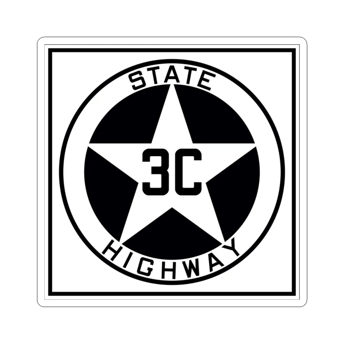 Texas 3C 1917 (Texas) (Road Sign) STICKER Vinyl Kiss-Cut Decal 6 Inch White - The Sticker Space