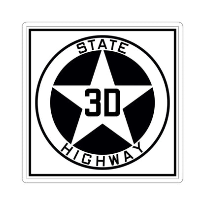 Texas 3D 1917 (Texas) (Road Sign) STICKER Vinyl Kiss-Cut Decal 3 Inch White - The Sticker Space