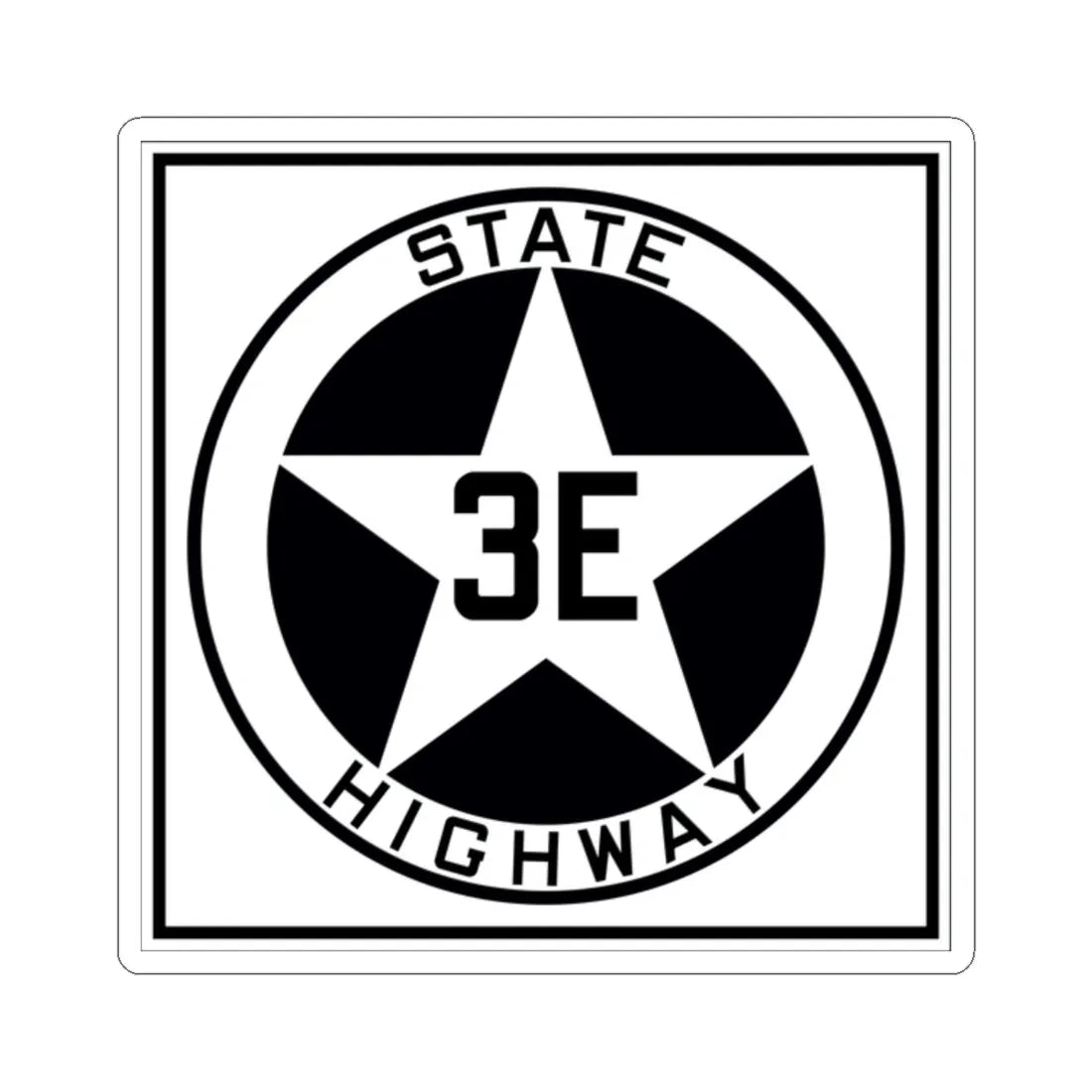 Texas 3E 1917 (Texas) (Road Sign) STICKER Vinyl Kiss-Cut Decal 2 Inch White - The Sticker Space
