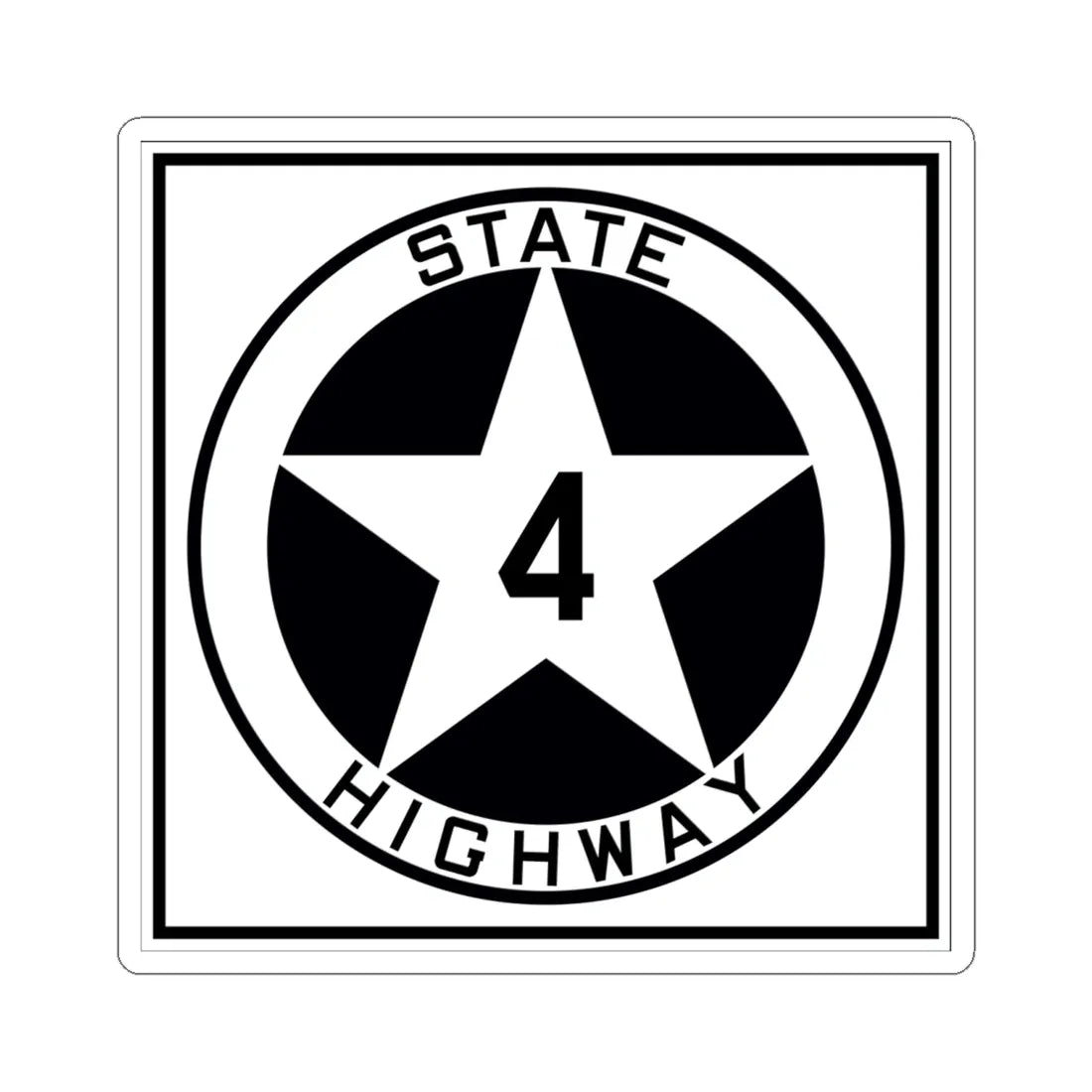 Texas 4 1917 (Texas) (Road Sign) STICKER Vinyl Kiss-Cut Decal 6 Inch White - The Sticker Space
