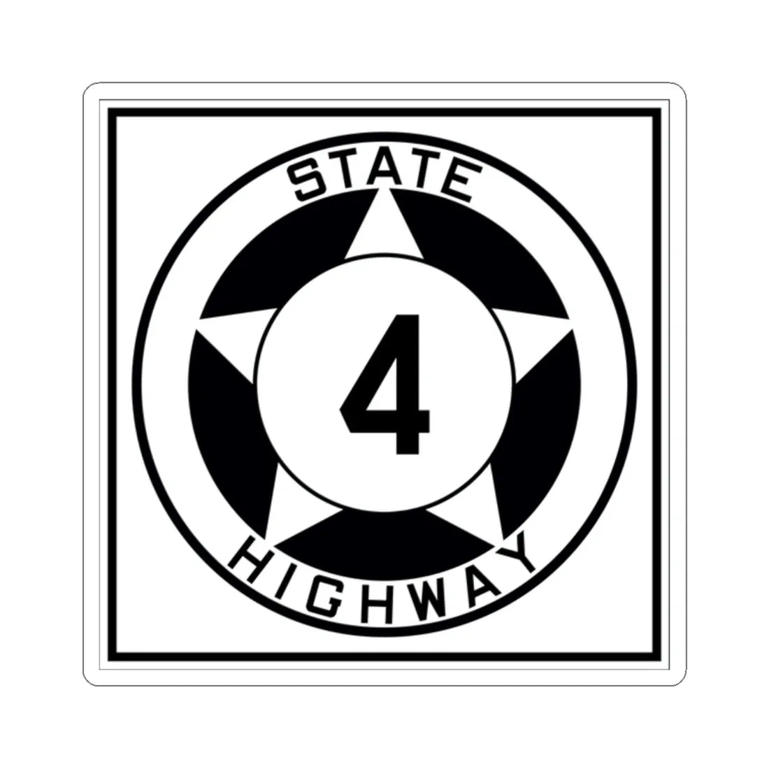 Texas 4 1935 (Texas) (Road Sign) STICKER Vinyl Kiss-Cut Decal 2 Inch White - The Sticker Space