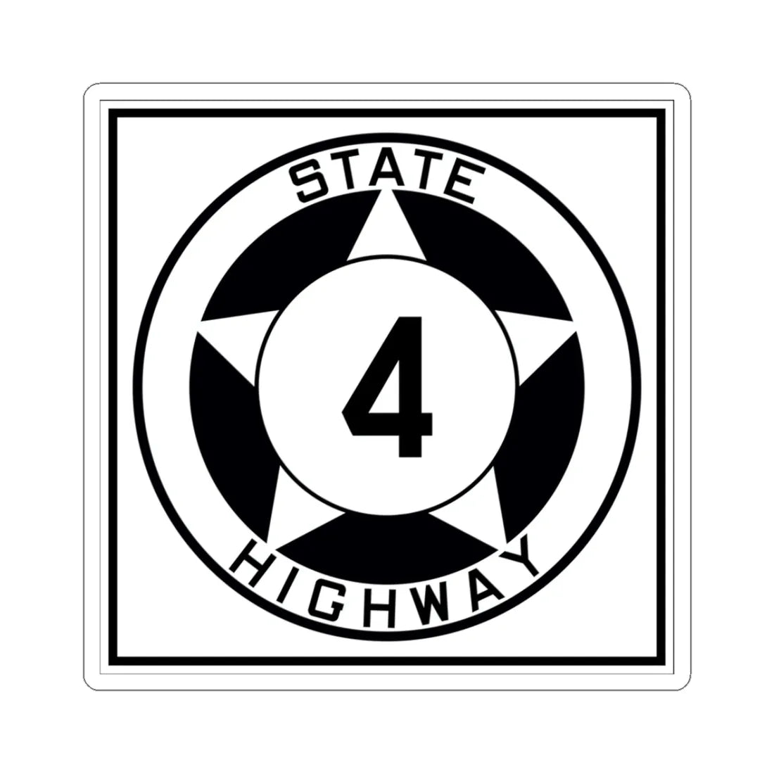 Texas 4 1935 (Texas) (Road Sign) STICKER Vinyl Kiss-Cut Decal 3 Inch White - The Sticker Space