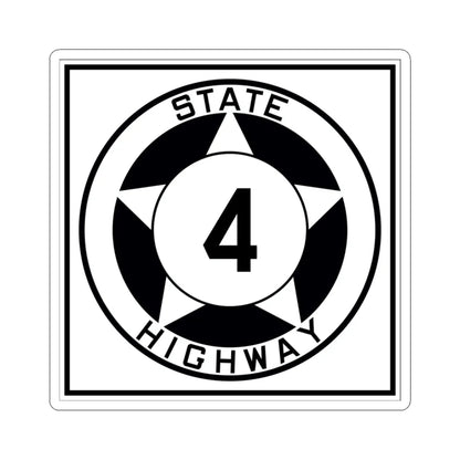 Texas 4 1935 (Texas) (Road Sign) STICKER Vinyl Kiss-Cut Decal 3 Inch White - The Sticker Space