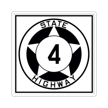 Texas 4 1935 (Texas) (Road Sign) STICKER Vinyl Kiss-Cut Decal 4 Inch White - The Sticker Space