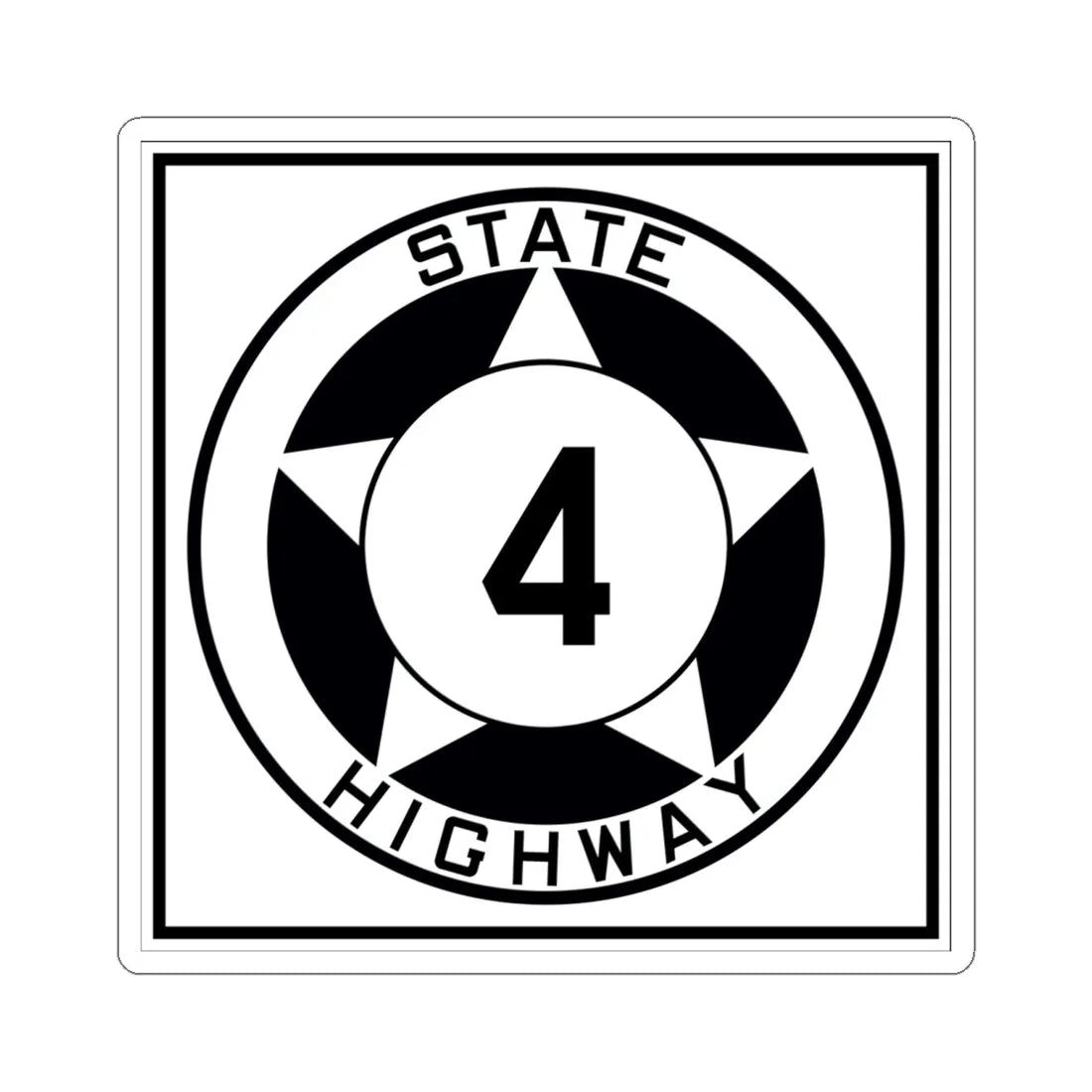 Texas 4 1935 (Texas) (Road Sign) STICKER Vinyl Kiss-Cut Decal 6 Inch White - The Sticker Space