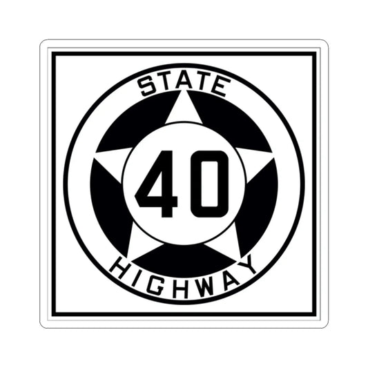 Texas 40 1935 (Texas) (Road Sign) STICKER Vinyl Kiss-Cut Decal 2 Inch White - The Sticker Space