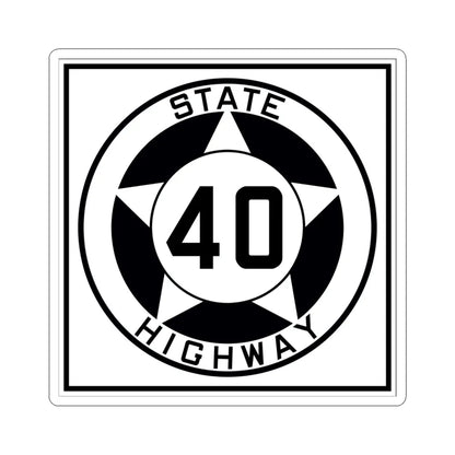 Texas 40 1935 (Texas) (Road Sign) STICKER Vinyl Kiss-Cut Decal 6 Inch White - The Sticker Space