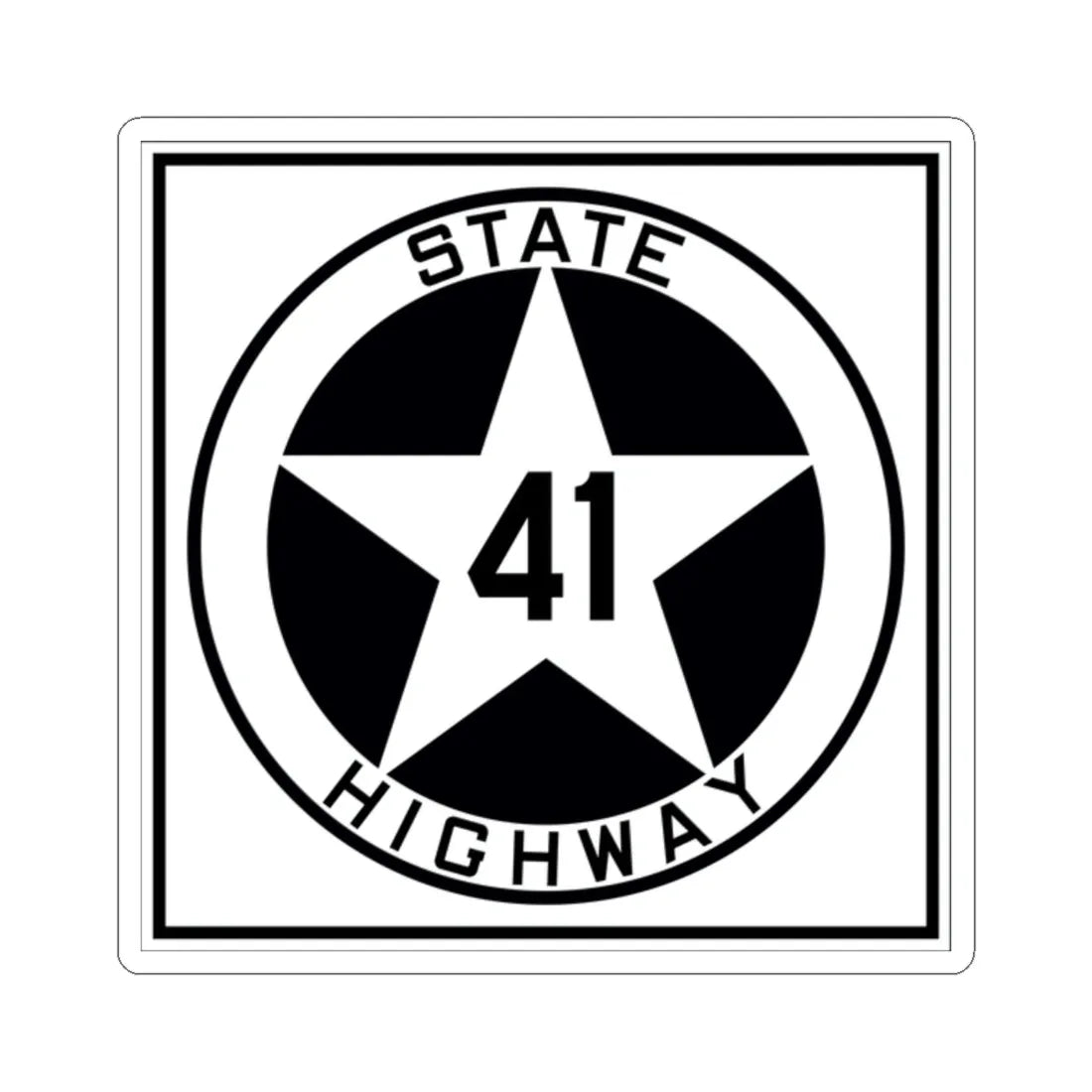 Texas 41 1917 (Texas) (Road Sign) STICKER Vinyl Kiss-Cut Decal 2 Inch White - The Sticker Space