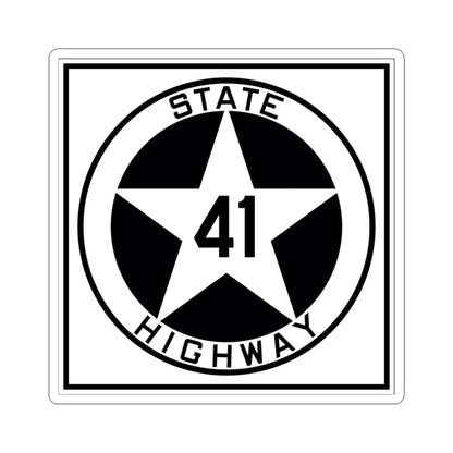 Texas 41 1917 (Texas) (Road Sign) STICKER Vinyl Kiss-Cut Decal 3 Inch White - The Sticker Space