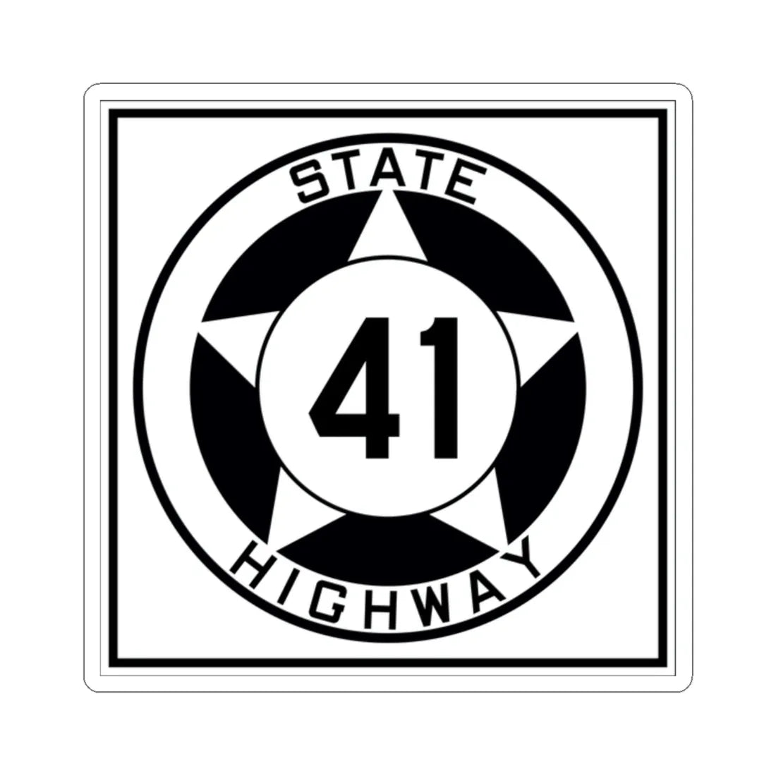 Texas 41 1935 (Texas) (Road Sign) STICKER Vinyl Kiss-Cut Decal 2 Inch White - The Sticker Space
