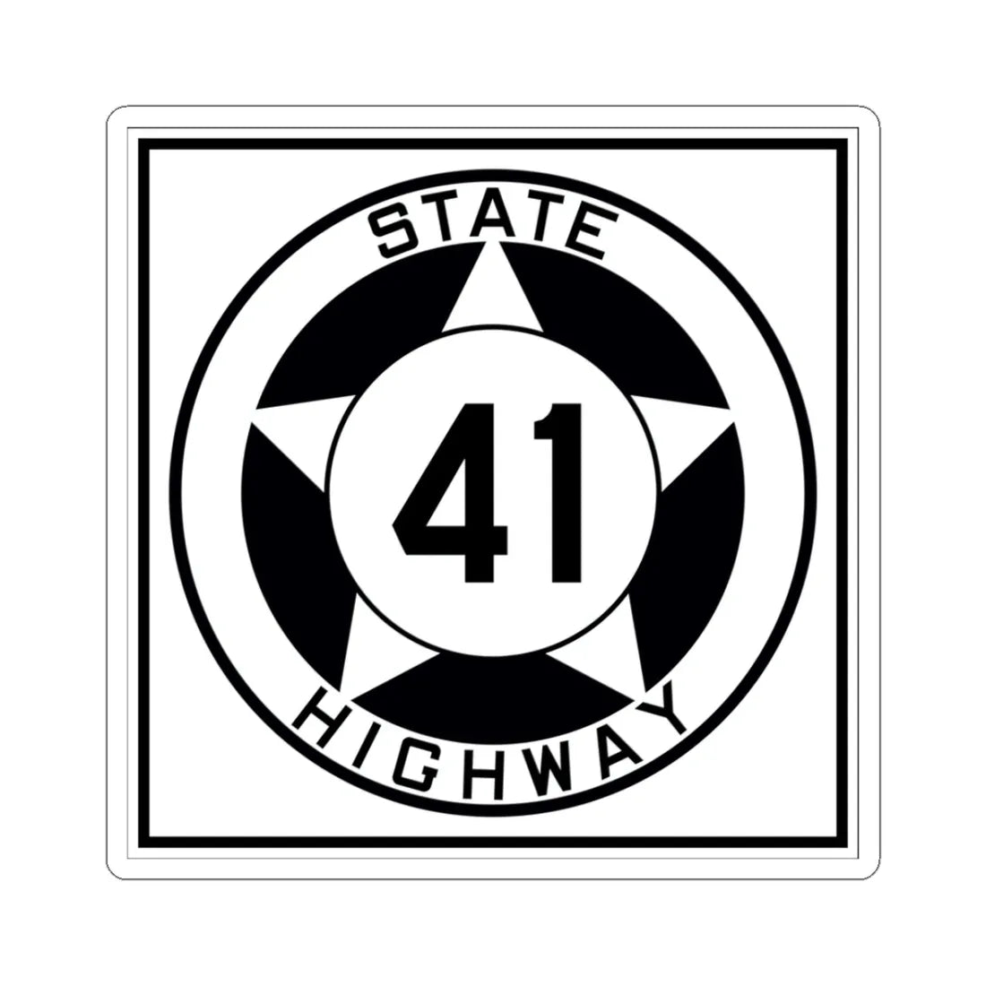 Texas 41 1935 (Texas) (Road Sign) STICKER Vinyl Kiss-Cut Decal 3 Inch White - The Sticker Space