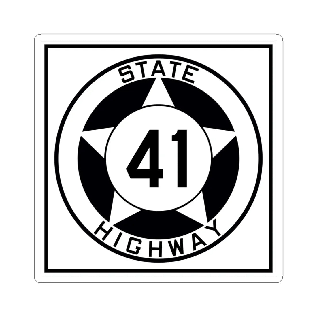 Texas 41 1935 (Texas) (Road Sign) STICKER Vinyl Kiss-Cut Decal 4 Inch White - The Sticker Space
