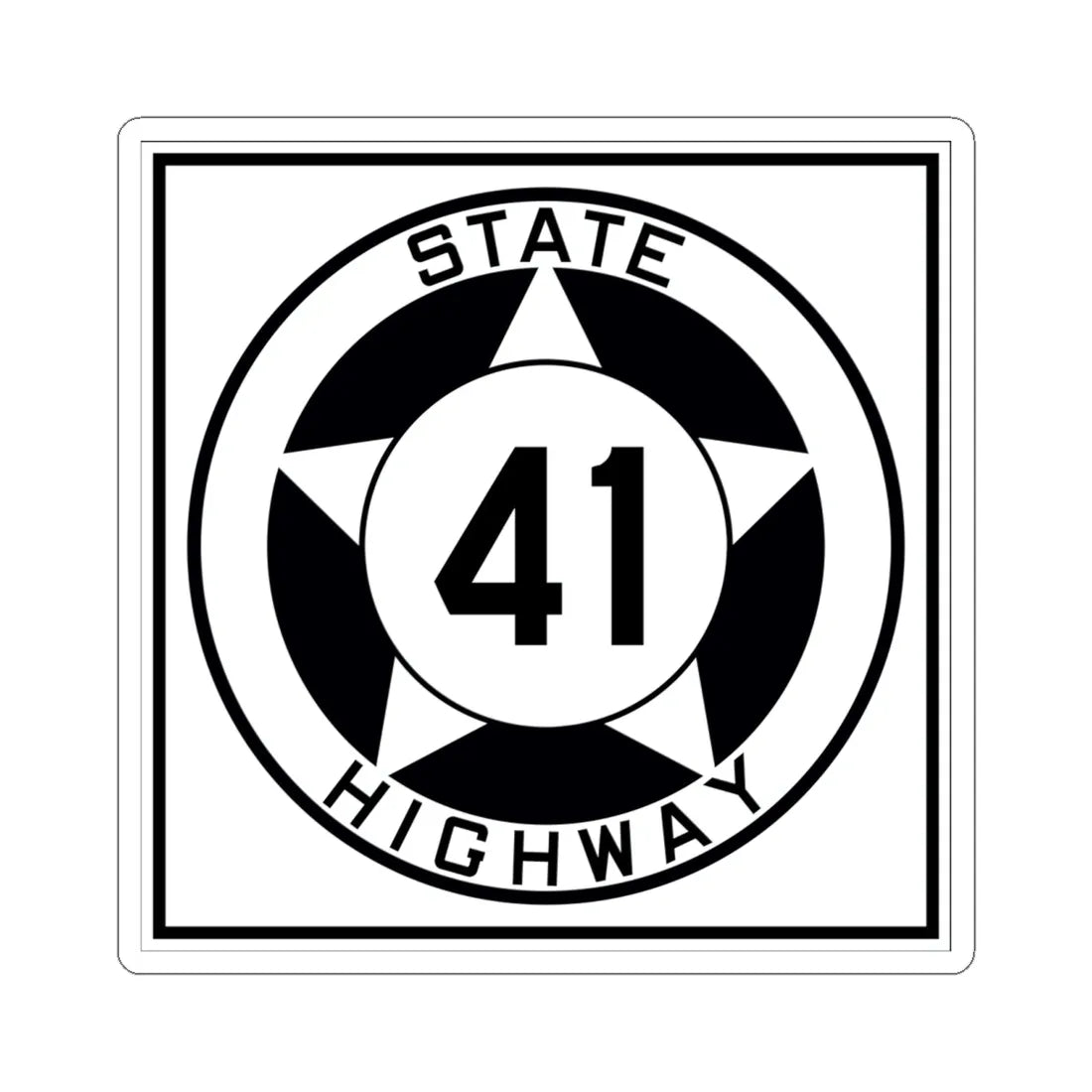 Texas 41 1935 (Texas) (Road Sign) STICKER Vinyl Kiss-Cut Decal 6 Inch White - The Sticker Space