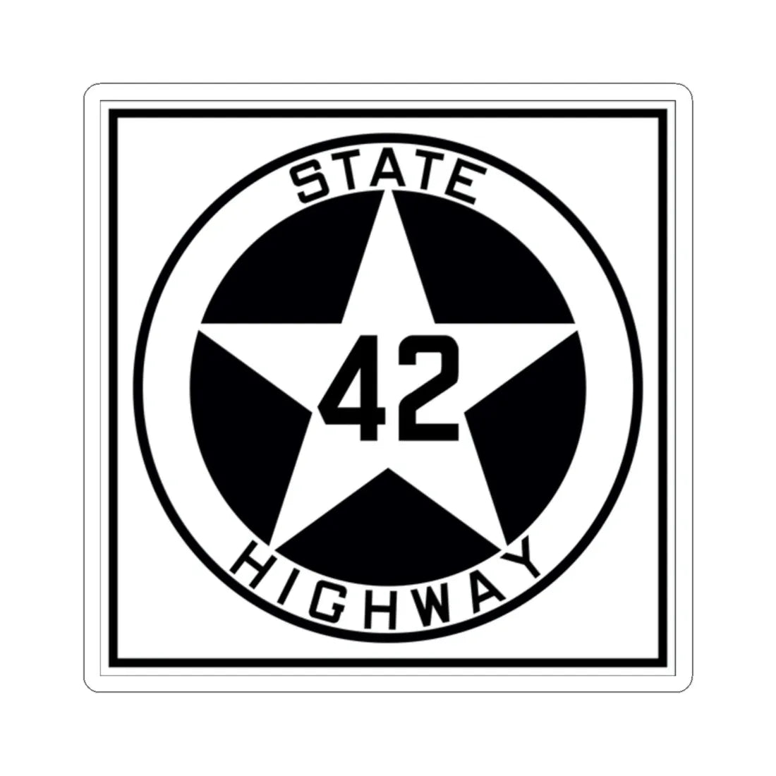 Texas 42 1917 (Texas) (Road Sign) STICKER Vinyl Kiss-Cut Decal 2 Inch White - The Sticker Space