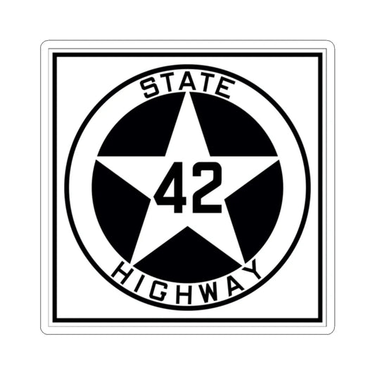 Texas 42 1917 (Texas) (Road Sign) STICKER Vinyl Kiss-Cut Decal 2 Inch White - The Sticker Space