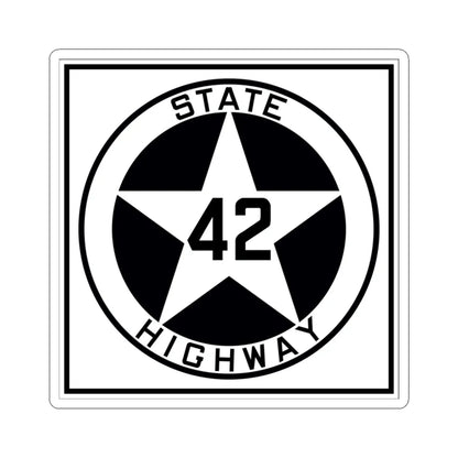 Texas 42 1917 (Texas) (Road Sign) STICKER Vinyl Kiss-Cut Decal 3 Inch White - The Sticker Space