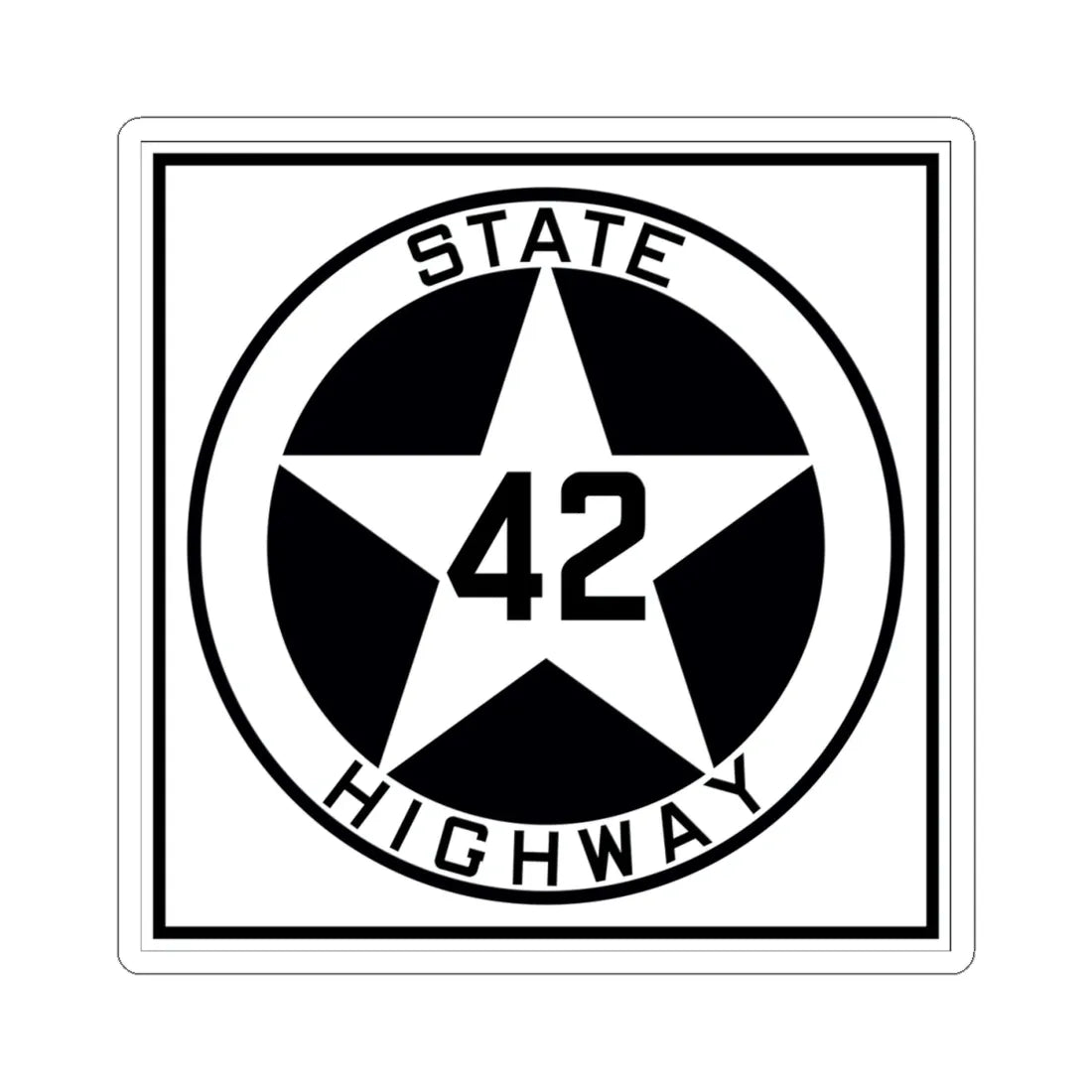 Texas 42 1917 (Texas) (Road Sign) STICKER Vinyl Kiss-Cut Decal 4 Inch White - The Sticker Space