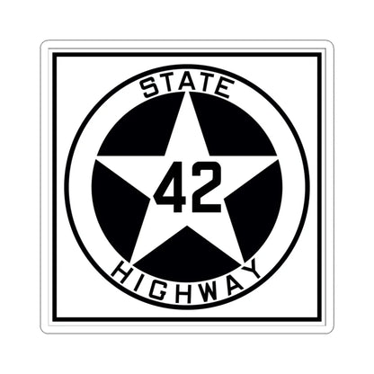 Texas 42 1917 (Texas) (Road Sign) STICKER Vinyl Kiss-Cut Decal 4 Inch White - The Sticker Space