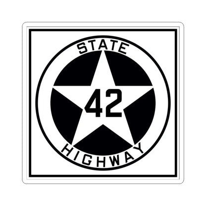 Texas 42 1917 (Texas) (Road Sign) STICKER Vinyl Kiss-Cut Decal 6 Inch White - The Sticker Space