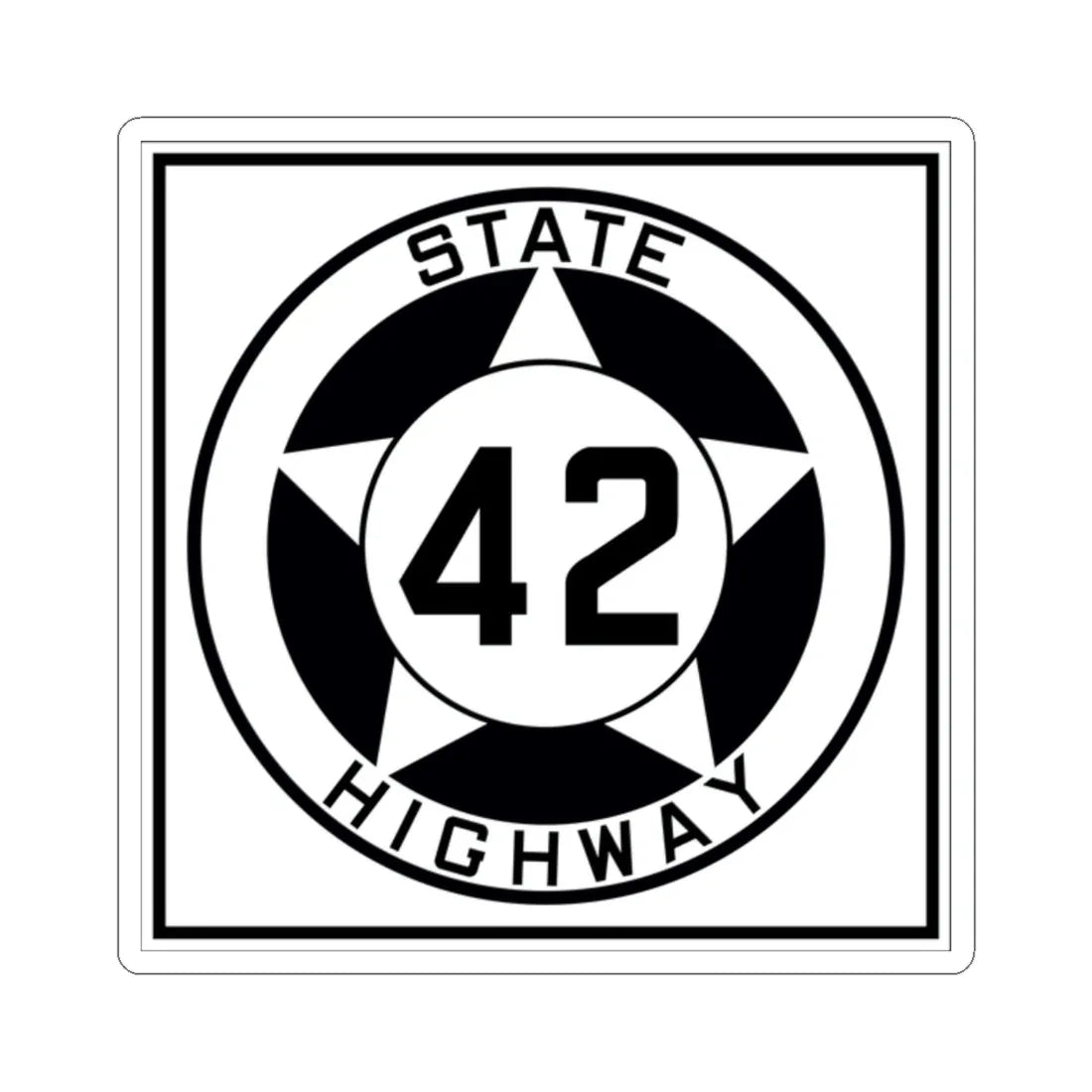 Texas 42 1935 (Texas) (Road Sign) STICKER Vinyl Kiss-Cut Decal 2 Inch White - The Sticker Space