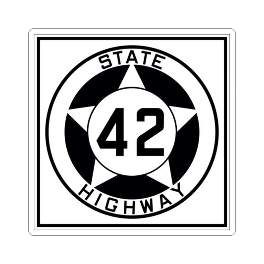 Texas 42 1935 (Texas) (Road Sign) STICKER Vinyl Kiss-Cut Decal 2 Inch White - The Sticker Space