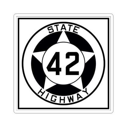Texas 42 1935 (Texas) (Road Sign) STICKER Vinyl Kiss-Cut Decal 3 Inch White - The Sticker Space