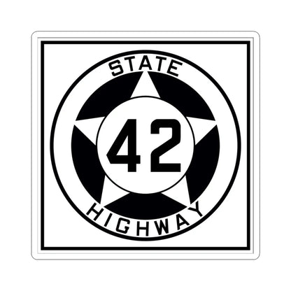 Texas 42 1935 (Texas) (Road Sign) STICKER Vinyl Kiss-Cut Decal 4 Inch White - The Sticker Space