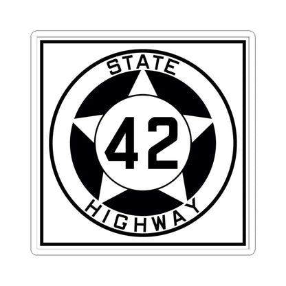 Texas 42 1935 (Texas) (Road Sign) STICKER Vinyl Kiss-Cut Decal 6 Inch White - The Sticker Space