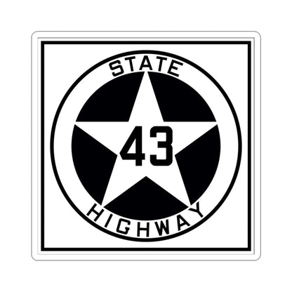 Texas 43 1917 (Texas) (Road Sign) STICKER Vinyl Kiss-Cut Decal 4 Inch White - The Sticker Space