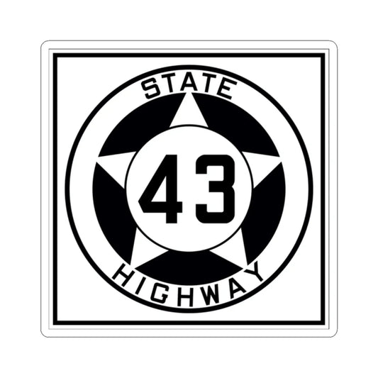 Texas 43 1935 (Texas) (Road Sign) STICKER Vinyl Kiss-Cut Decal 2 Inch White - The Sticker Space