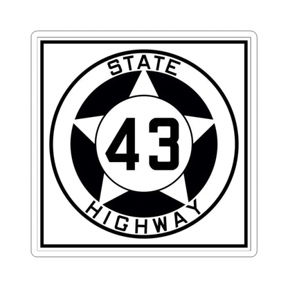 Texas 43 1935 (Texas) (Road Sign) STICKER Vinyl Kiss-Cut Decal 3 Inch White - The Sticker Space