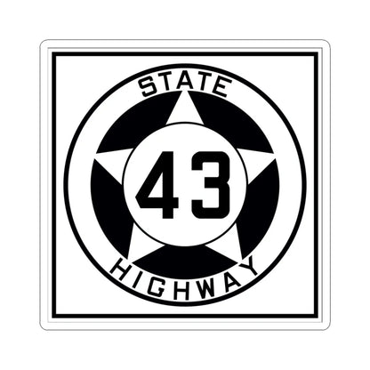 Texas 43 1935 (Texas) (Road Sign) STICKER Vinyl Kiss-Cut Decal 4 Inch White - The Sticker Space