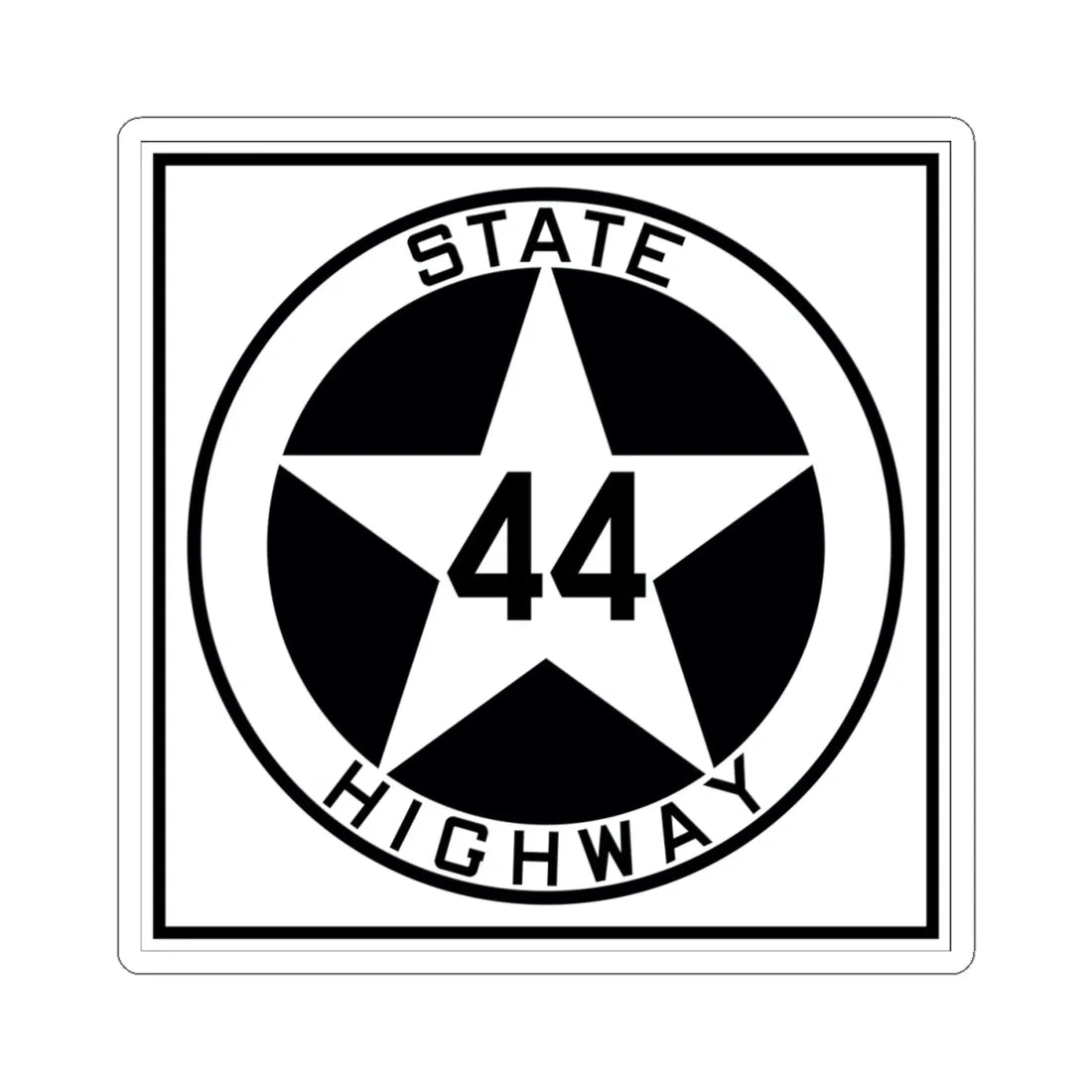 Texas 44 1917 (Texas) (Road Sign) STICKER Vinyl Kiss-Cut Decal 4 Inch White - The Sticker Space