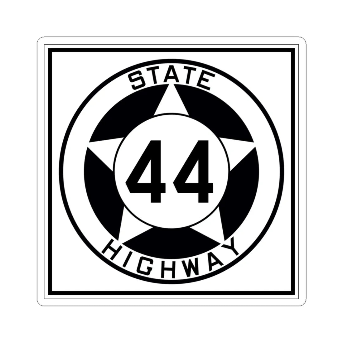 Texas 44 1935 (Texas) (Road Sign) STICKER Vinyl Kiss-Cut Decal 3 Inch White - The Sticker Space