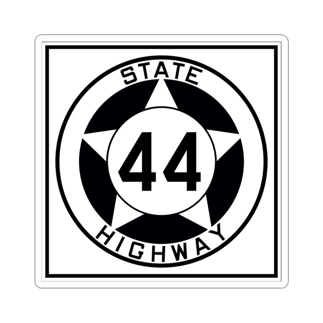 Texas 44 1935 (Texas) (Road Sign) STICKER Vinyl Kiss-Cut Decal 4 Inch White - The Sticker Space