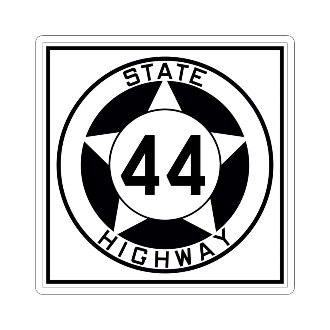 Texas 44 1935 (Texas) (Road Sign) STICKER Vinyl Kiss-Cut Decal 6 Inch White - The Sticker Space