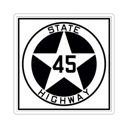Texas 45 1917 (Texas) (Road Sign) STICKER Vinyl Kiss-Cut Decal 2 Inch White - The Sticker Space