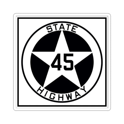 Texas 45 1917 (Texas) (Road Sign) STICKER Vinyl Kiss-Cut Decal 3 Inch White - The Sticker Space