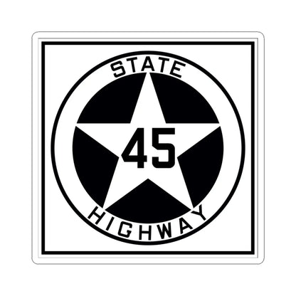 Texas 45 1917 (Texas) (Road Sign) STICKER Vinyl Kiss-Cut Decal 6 Inch White - The Sticker Space