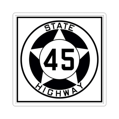 Texas 45 1935 (Texas) (Road Sign) STICKER Vinyl Kiss-Cut Decal 2 Inch White - The Sticker Space