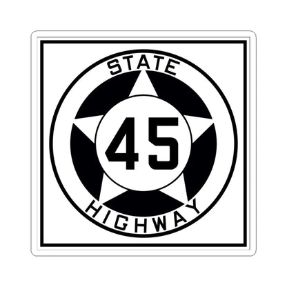 Texas 45 1935 (Texas) (Road Sign) STICKER Vinyl Kiss-Cut Decal 4 Inch White - The Sticker Space