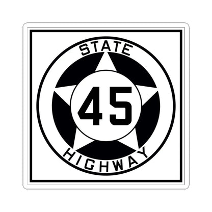 Texas 45 1935 (Texas) (Road Sign) STICKER Vinyl Kiss-Cut Decal 6 Inch White - The Sticker Space